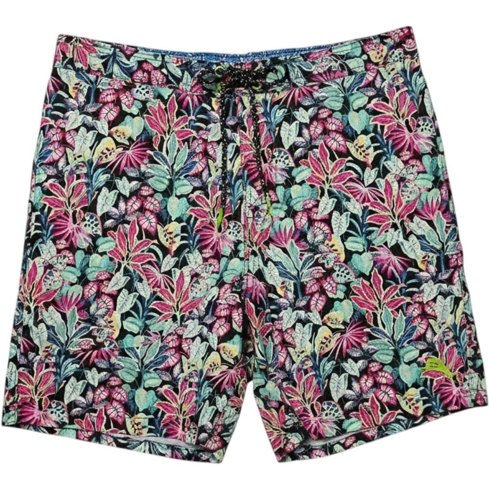 Tommy Bahama Mens XL Tropical Floral Swim Trunks Naples Board Shorts Neon Pink